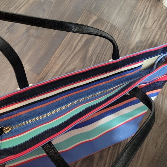 Kate Spade New York Cedar Street Striped Harmony Shoulder Bag Tote Leather - Picture 12 of 13